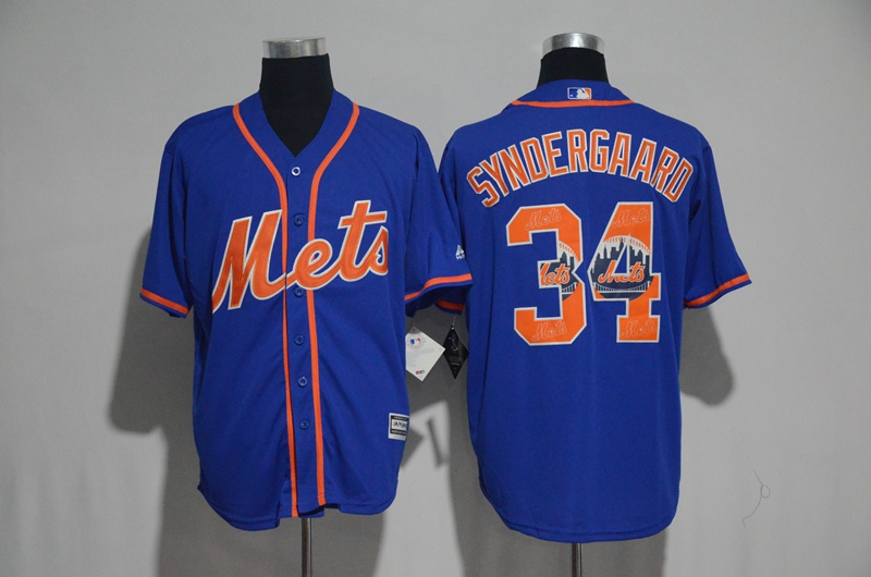 2017 MLB New York Mets #34 Syndergaard Blue Fashion Edition Jerseys->new york yankees->MLB Jersey
